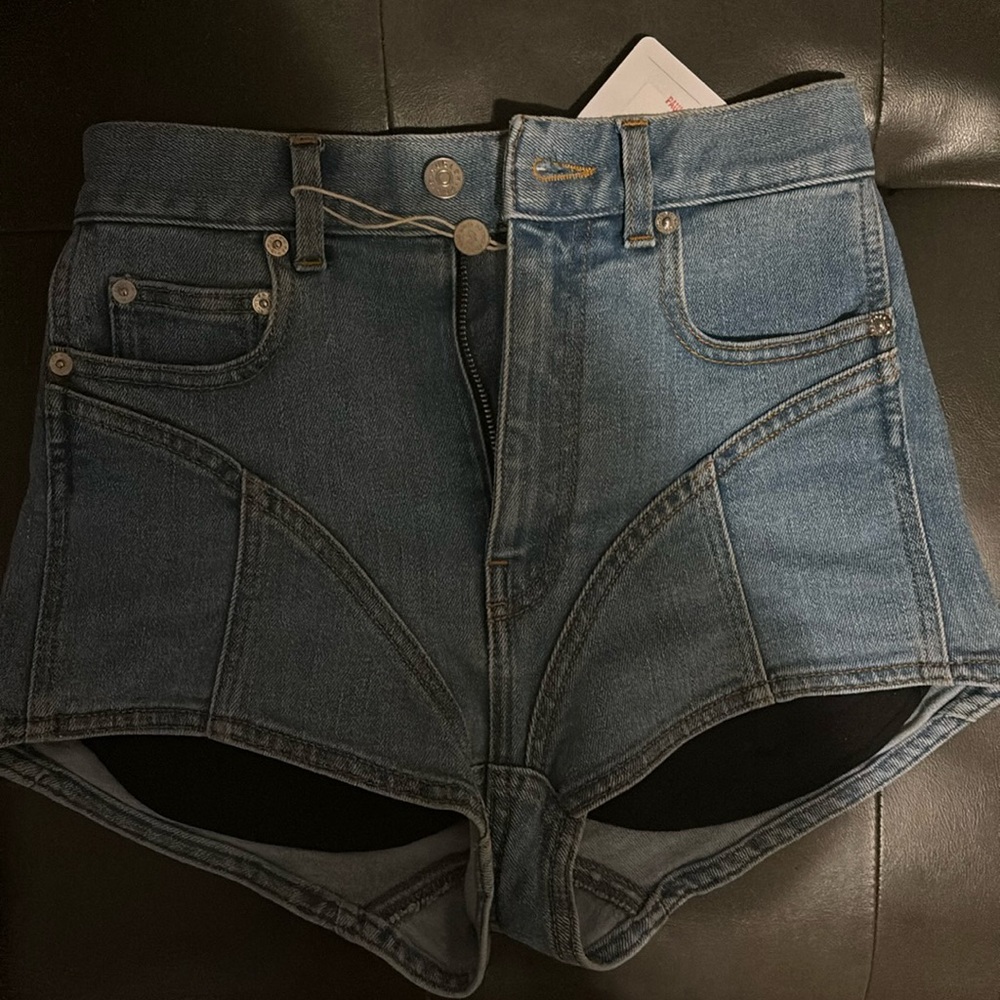 Mugler Blue Denim Women's Shorts